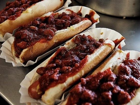 Pat's Chili Dogs food